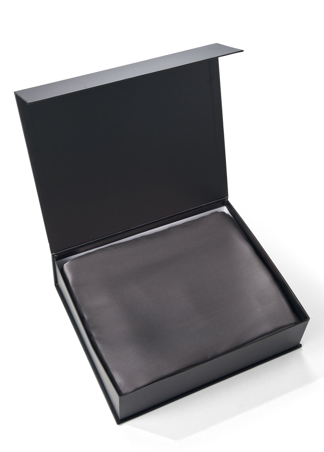 Saf İpek Nevresim Takımı-Tek Kişilik (Koyu Gri)