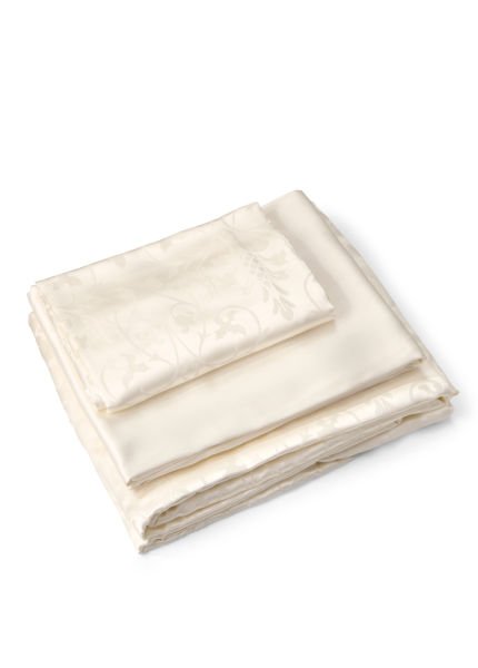 Saf İpek Nevresim Takımı-Çift Kişilik (Kırık Beyaz)